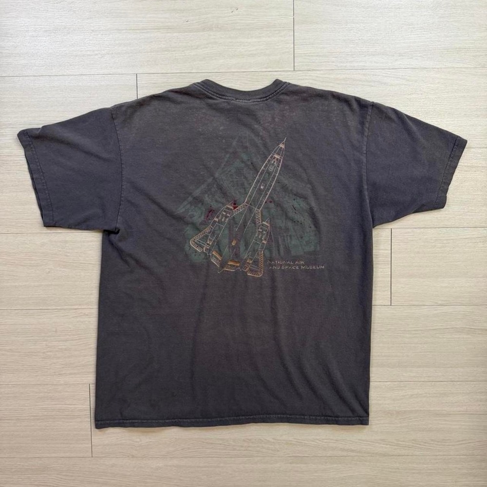 Vintage Smithsonian National Air And Space Museum Grey Short Sleeve Shirt Large